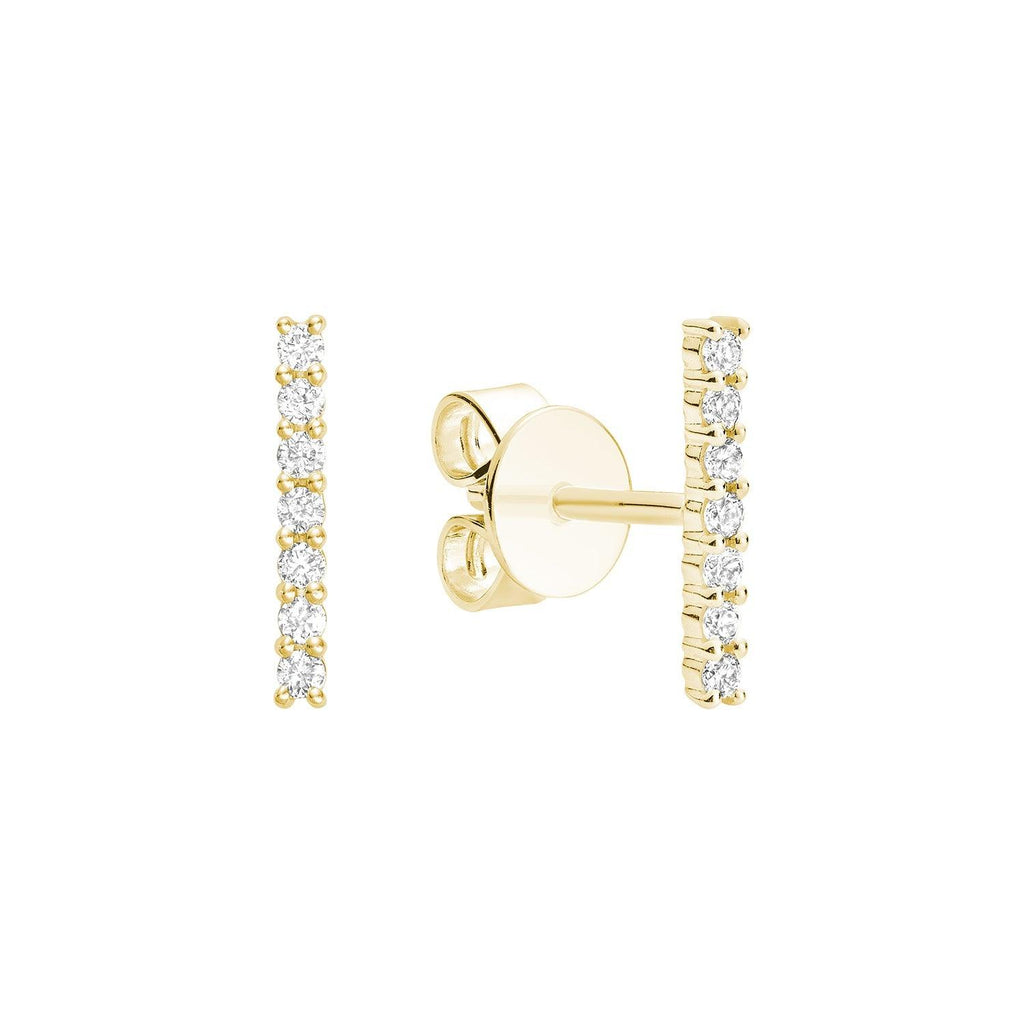 Diamond Bar Stud Earrings - RNB Jewellery