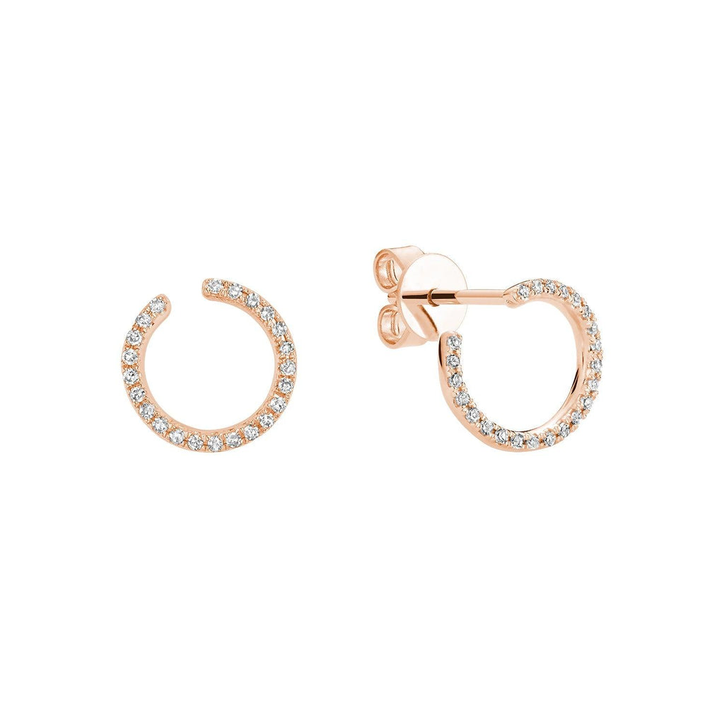 Diamond Curl Stud Earrings - RNB Jewellery