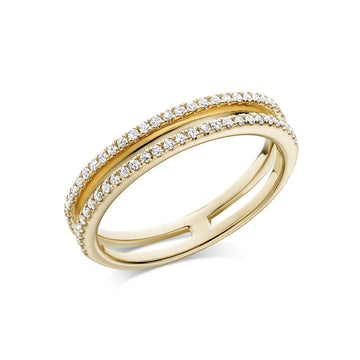 Double Bar Fashion Diamond Ring - RNB Jewellery