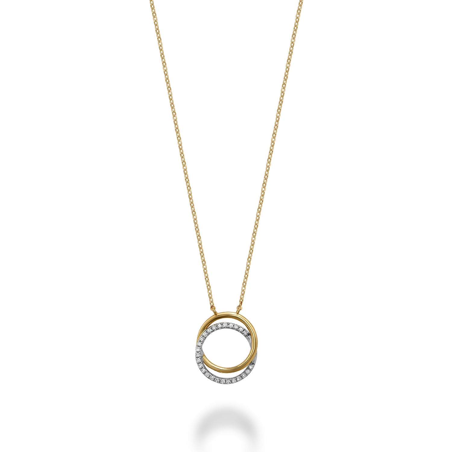 Double Circle Diamond Necklace - RNB Jewellery