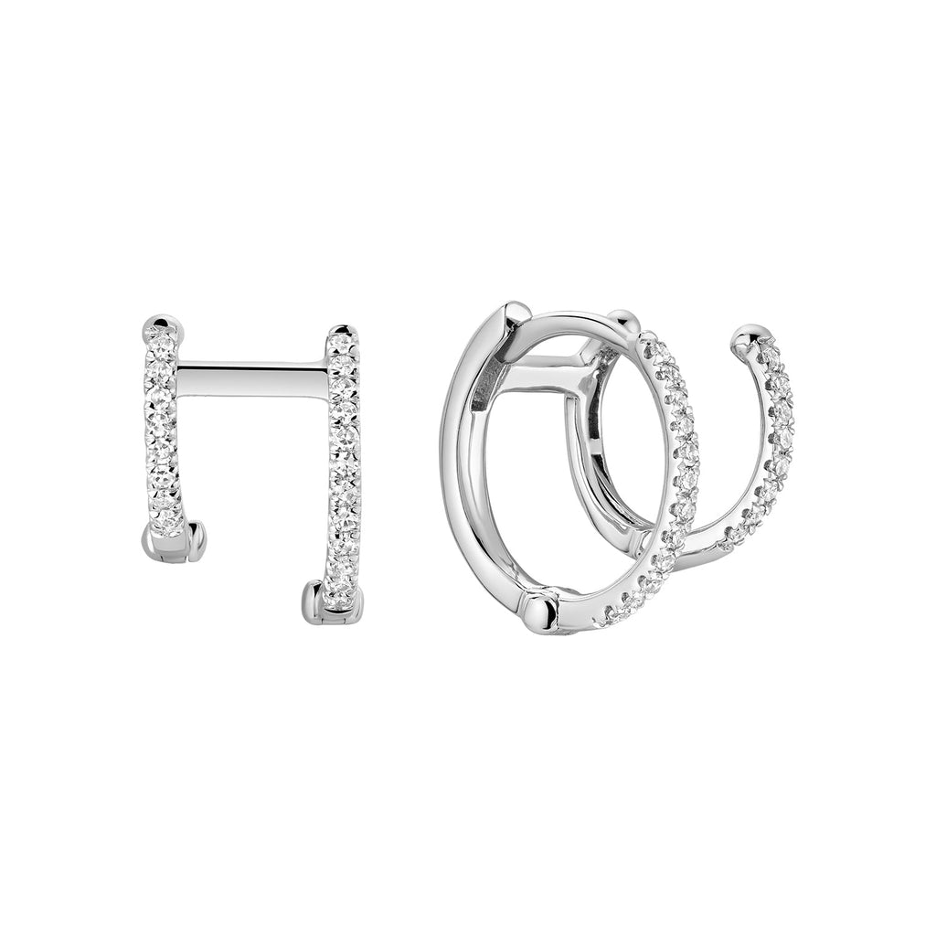 Double Hoop Diamond Hoop Earrings - RNB Jewellery