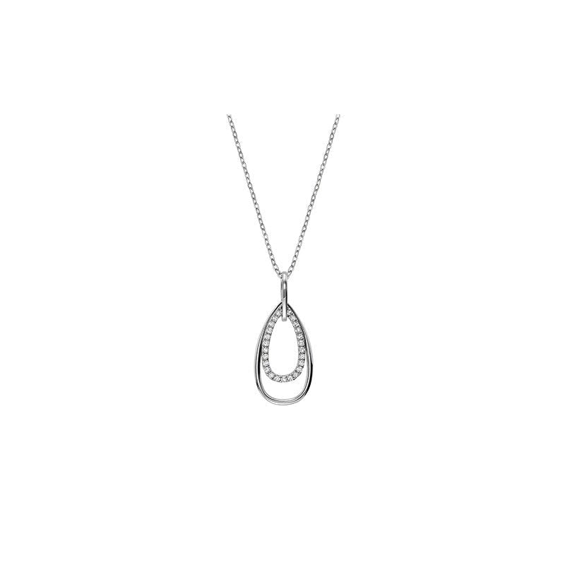 Double Teardrop Diamond Pendant - RNB Jewellery