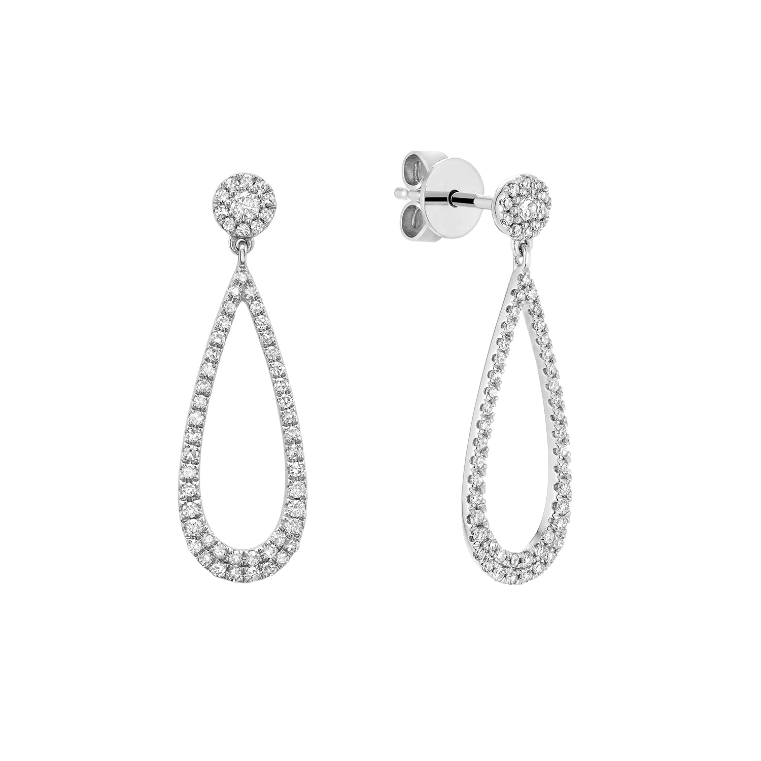 Drop Dangle Diamond Stud Earrings - RNB Jewellery