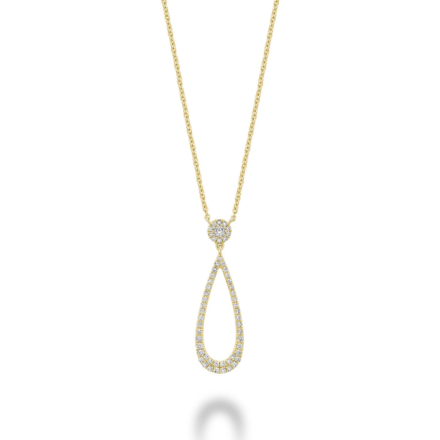 Drop Halo Diamond Necklace - RNB Jewellery