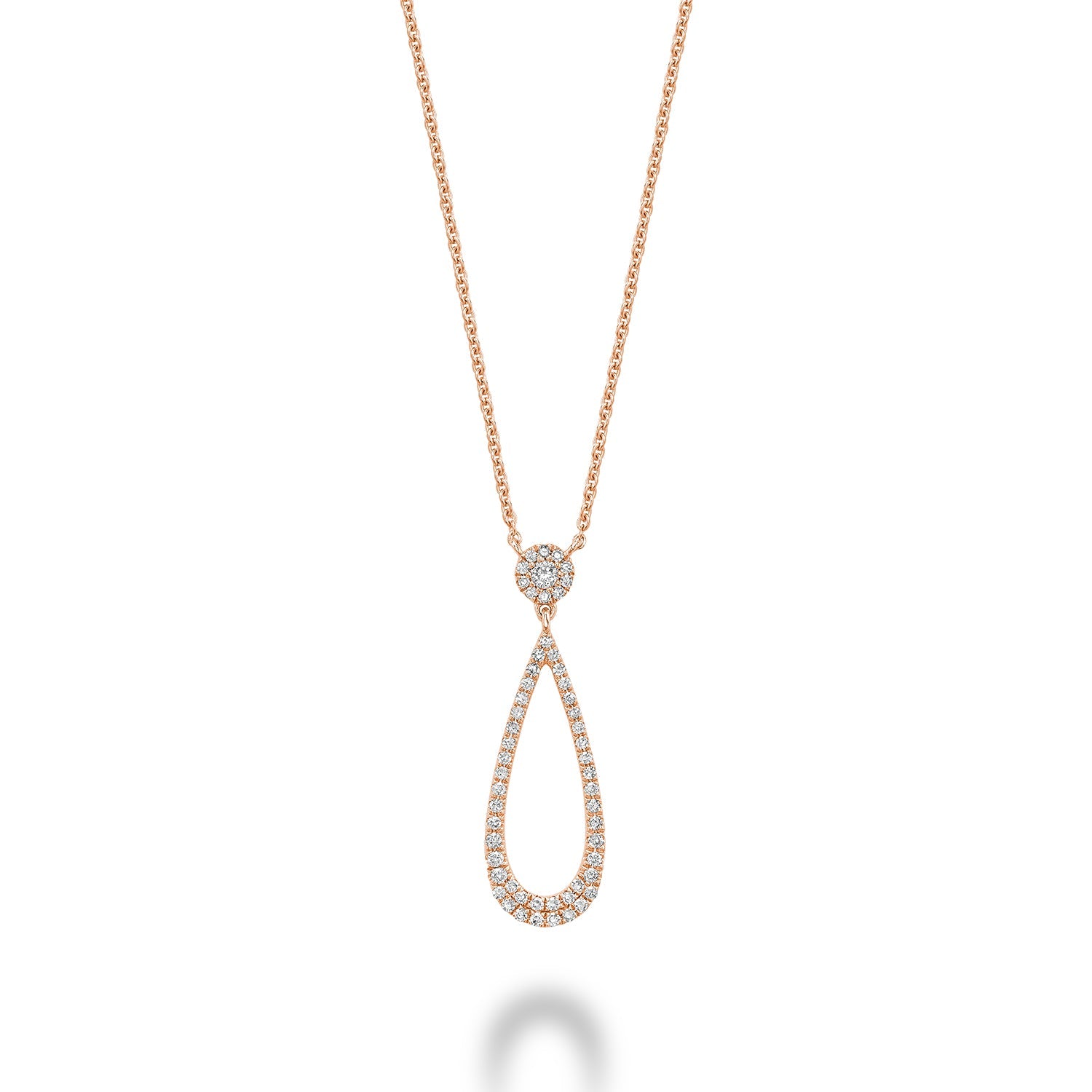 Drop Halo Diamond Necklace - RNB Jewellery