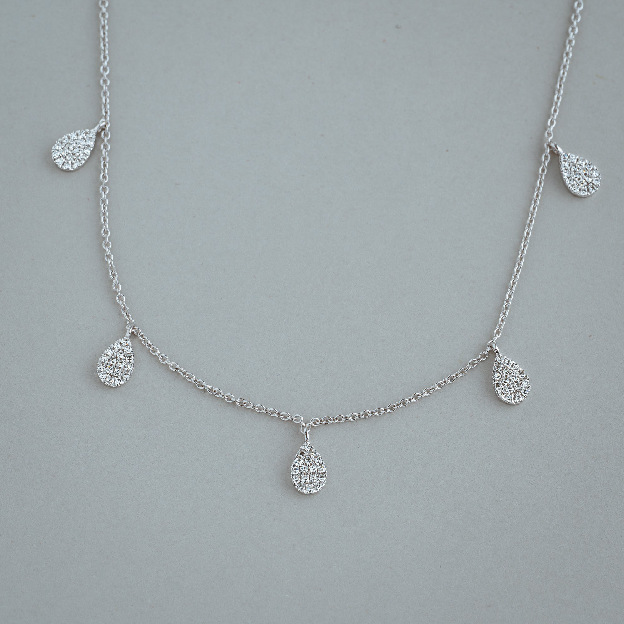 Drop Pave Diamond By The Yard Necklace - RNB Jewellery