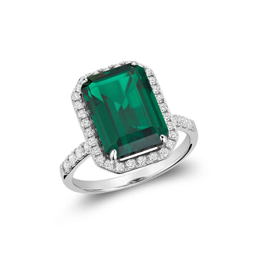 Emerald Cut Gemstone & Diamond Ring - RNB Jewellery