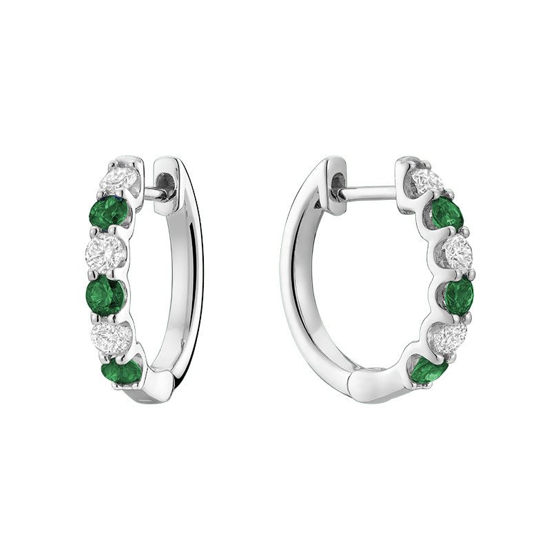 EMRALD & DIAMOND EARRINGS - RNB Jewellery