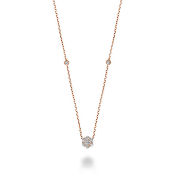 Flower & Bezel Diamond Necklace - RNB Jewellery