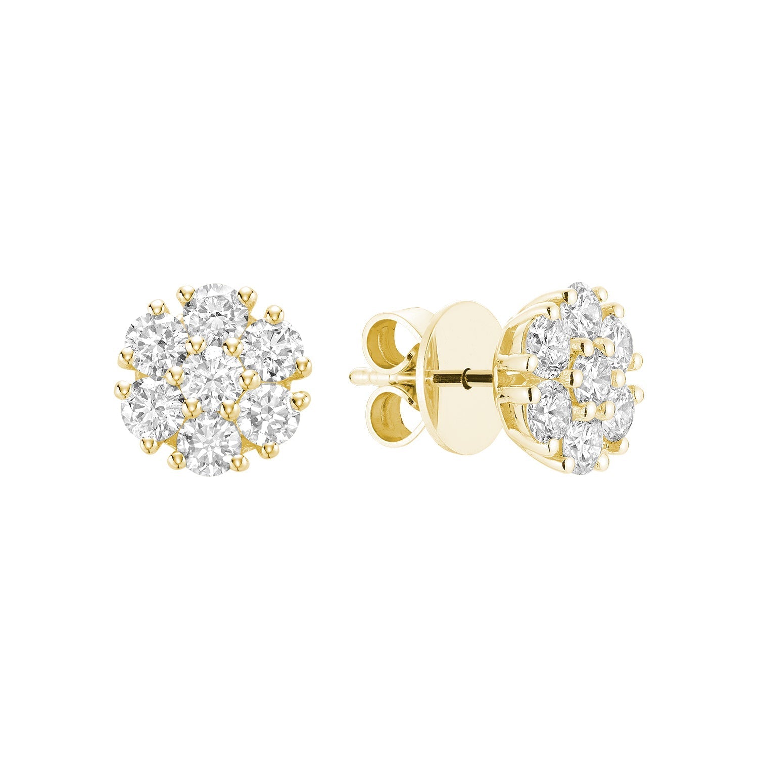 Flower Diamond Stud Earrings - RNB Jewellery