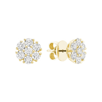 Flower Diamond Stud Earrings - RNB Jewellery