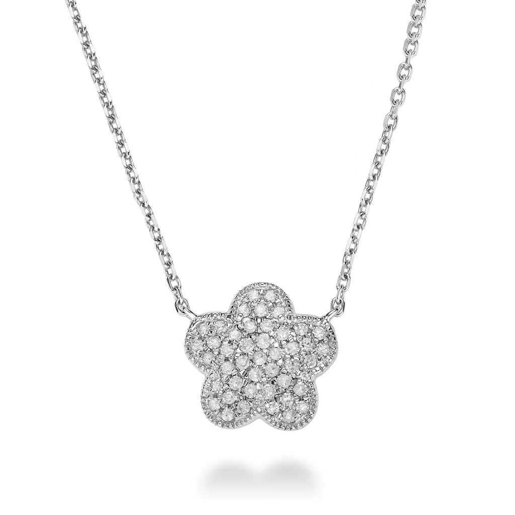 Flower Leaf Diamond Necklace - RNB Jewellery