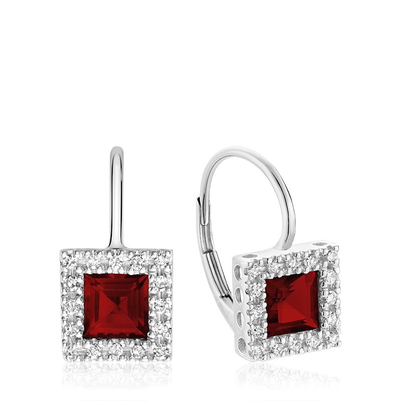 Garnet & Diamond Earrings - RNB Jewellery