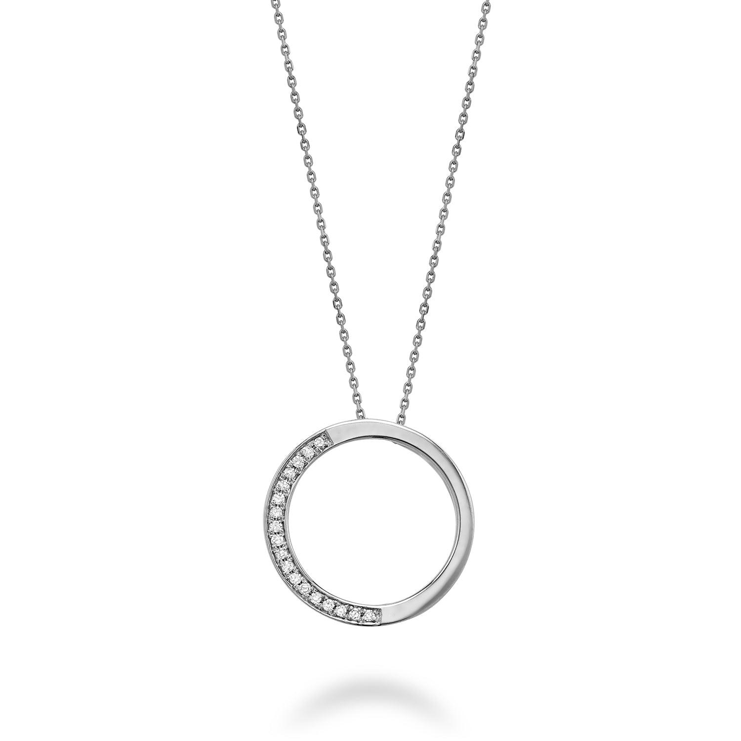 Half Circle Diamond Pendant - RNB Jewellery