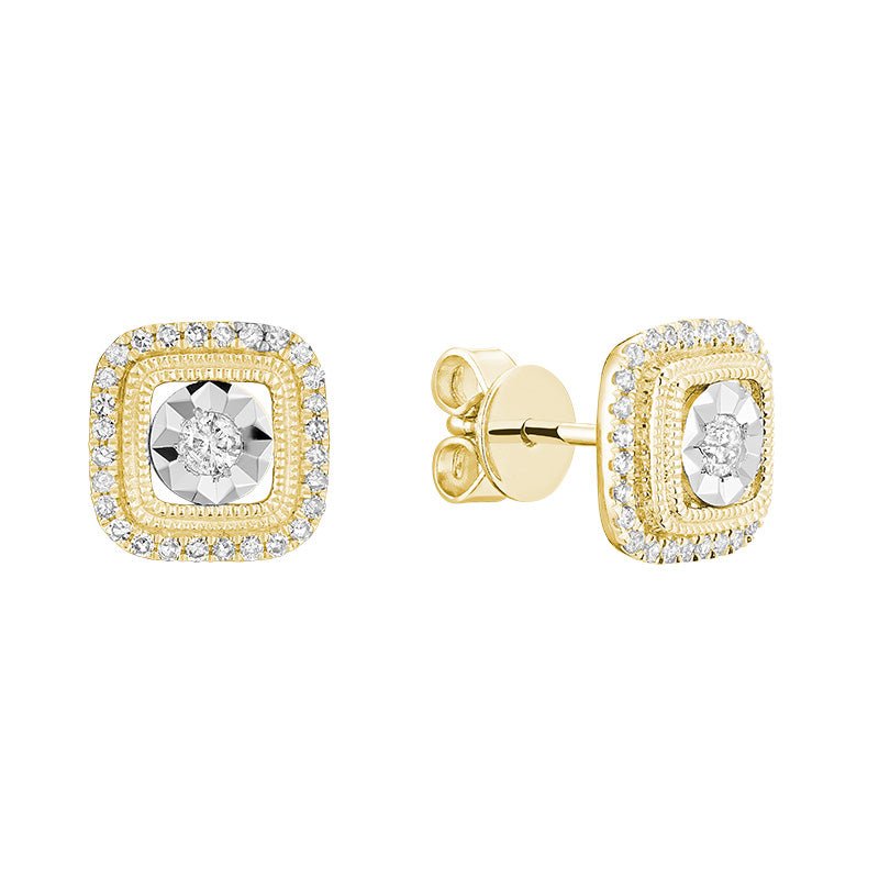 Halo Cushion illusion Diamond Earring