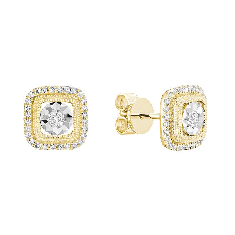 Halo Cushion illusion Diamond Earring - RNB Jewellery