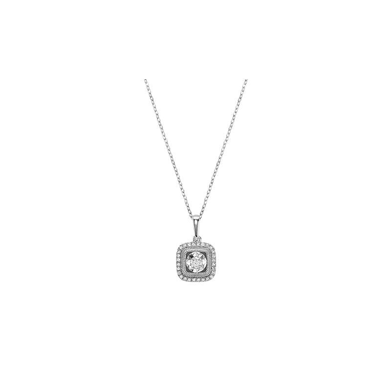 Halo Cushion illusion Diamond Pendant - RNB Jewellery