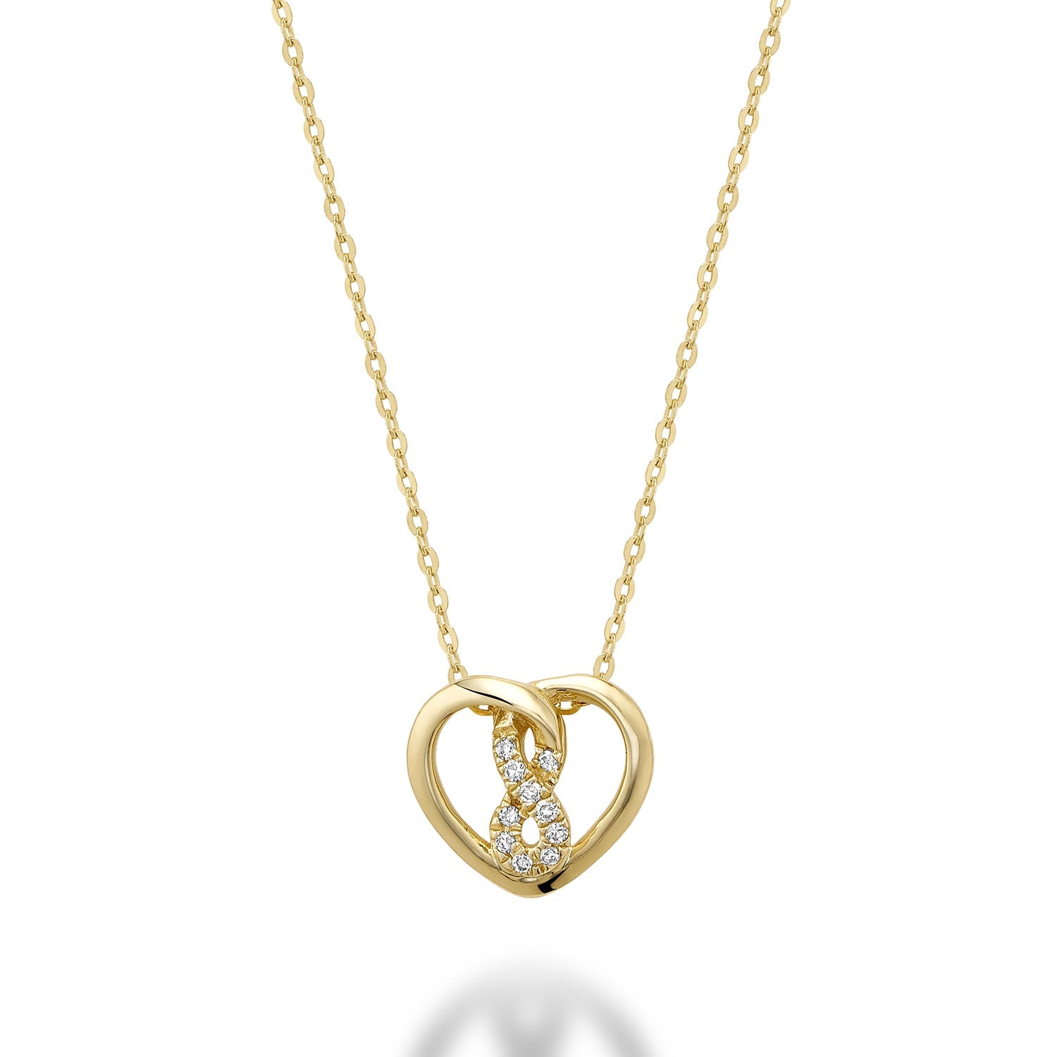 Heart Shape Infinity Diamond Pendant - RNB Jewellery