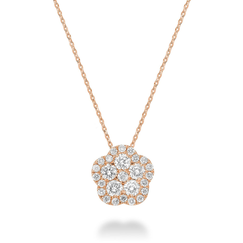 Hollow Flower Diamond Pendant - RNB Jewellery