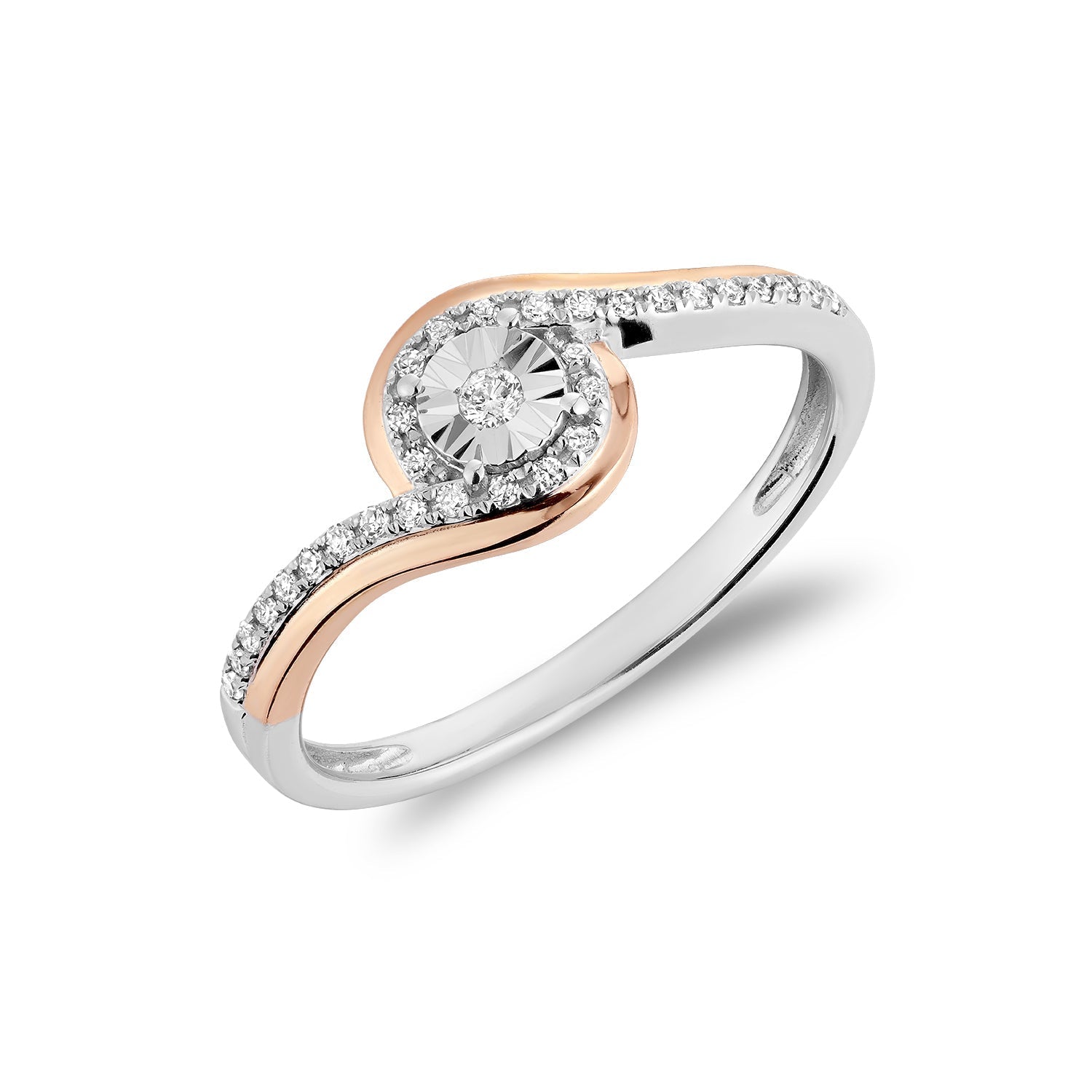 Illusion Setting Twist Diamond Ring - RNB Jewellery