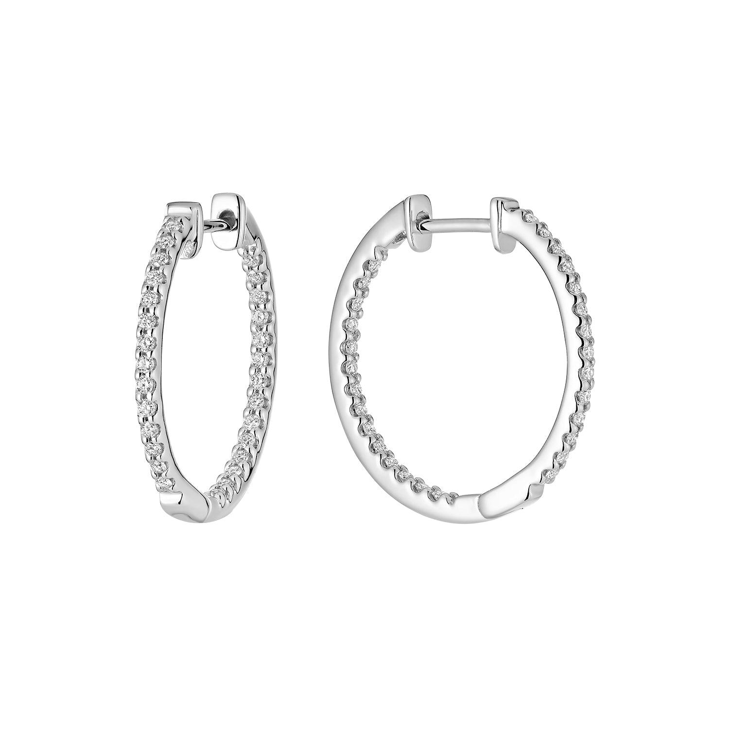 Inside Out Diamond Hoop Earrings - RNB Jewellery