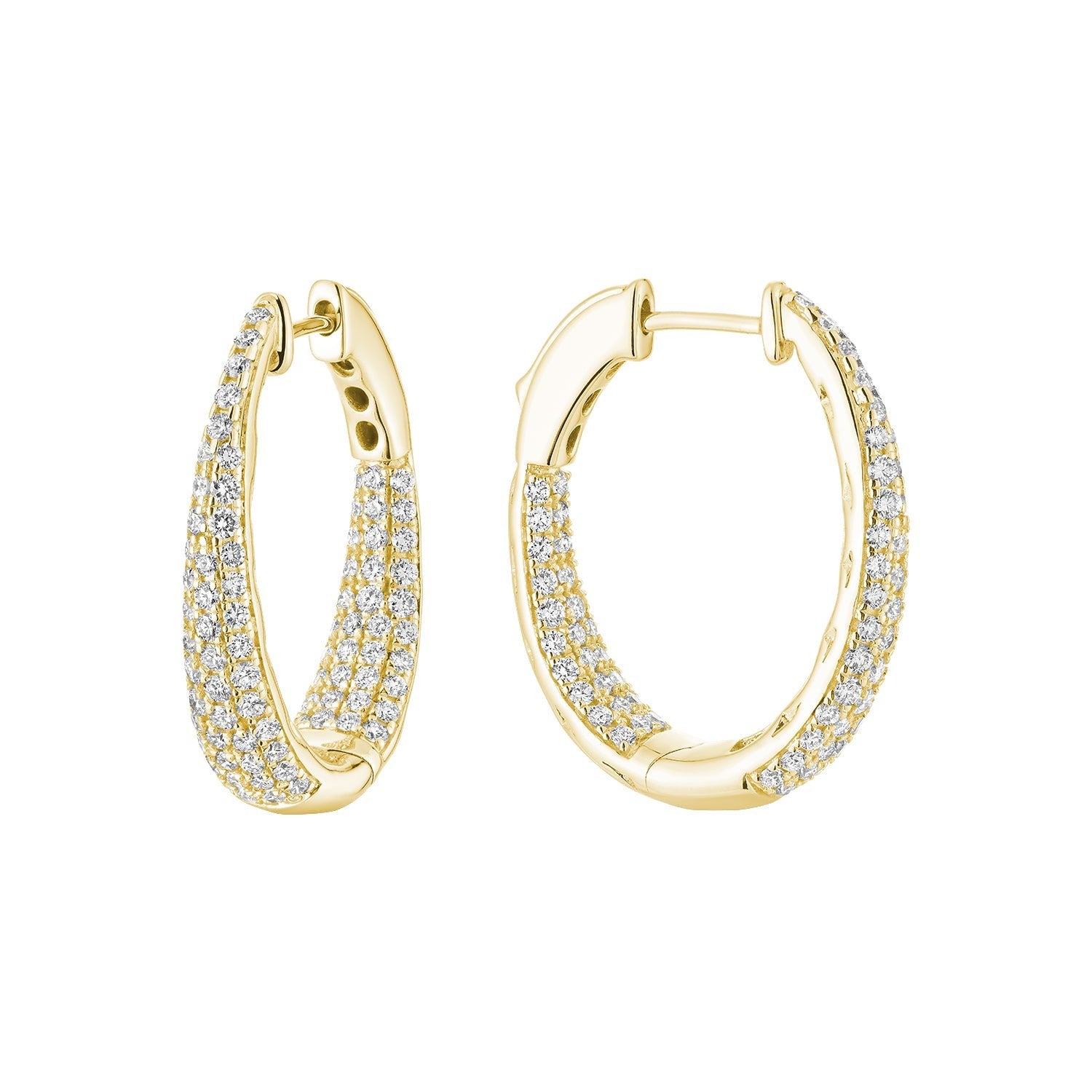 Inside Out Pave Diamond Hoop Earrings - RNB Jewellery