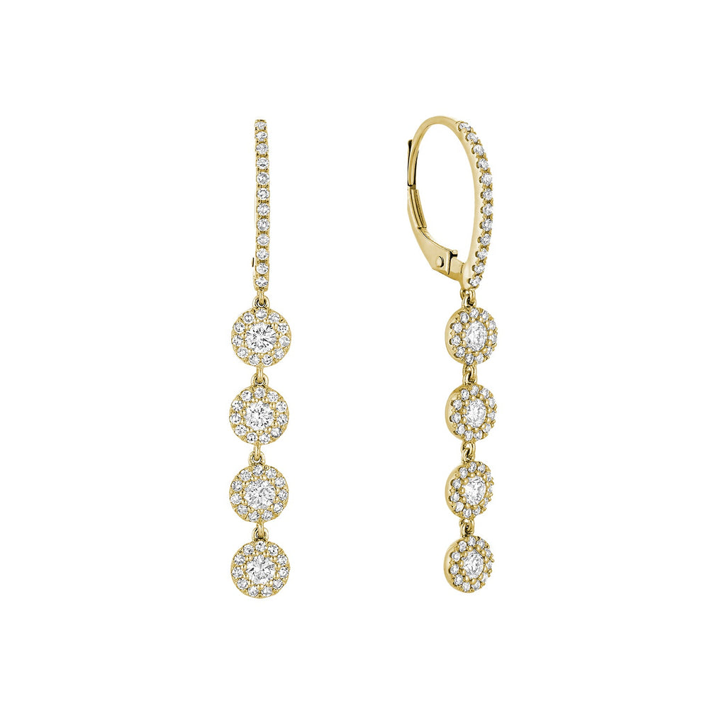 Martini Cup Dangle Diamond Earrings - RNB Jewellery