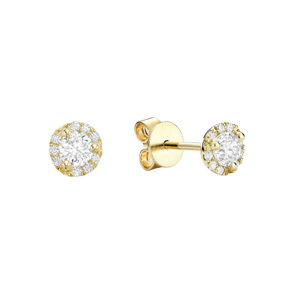 Martini Cup Diamond Halo Stud Earrings - RNB Jewellery