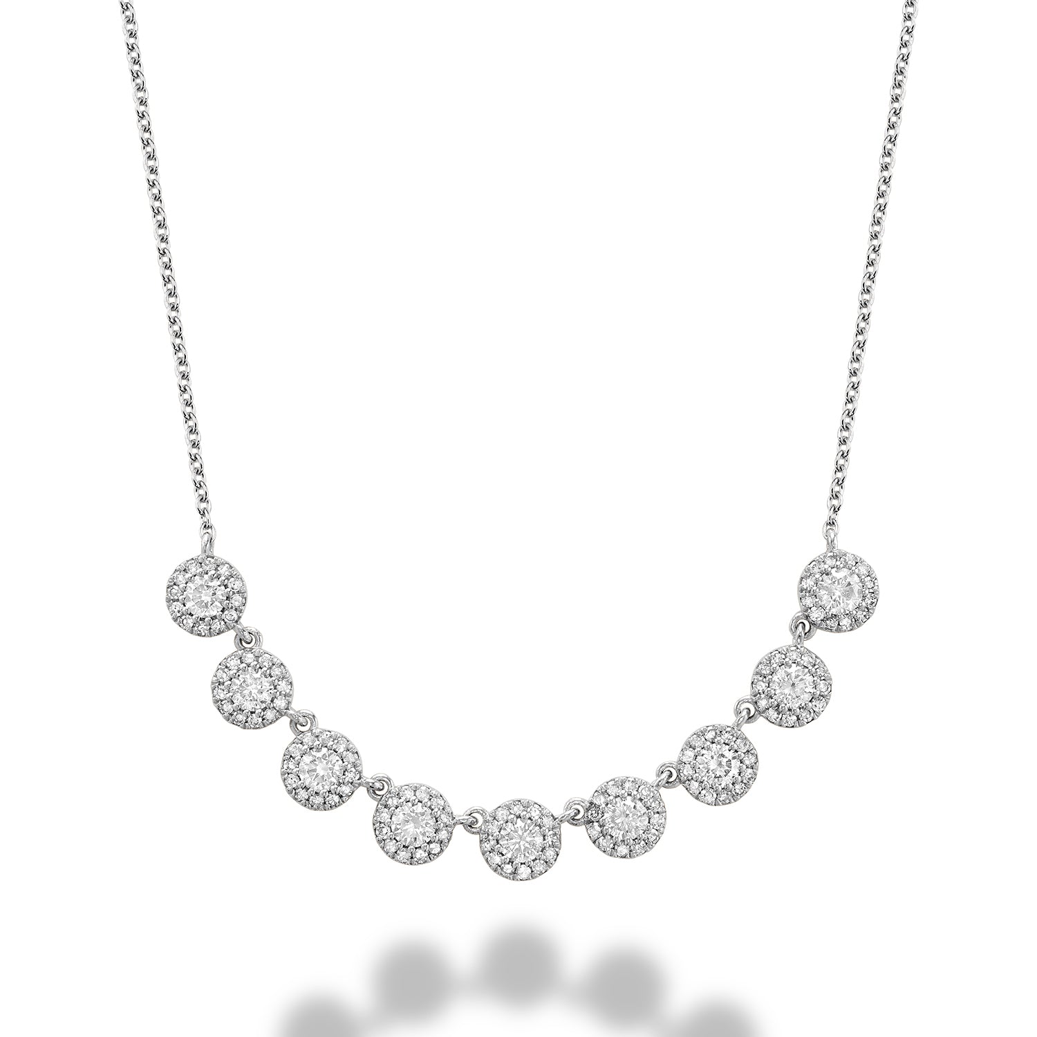 Martini Cup Halo Diamond Necklace - RNB Jewellery