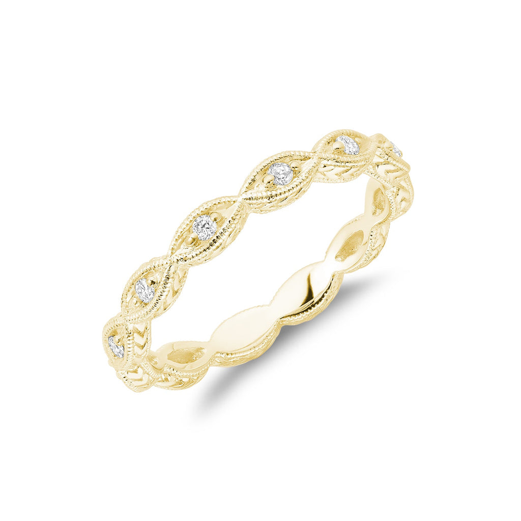 Milgrain Marquise Diamond Stackable Ring - RNB Jewellery