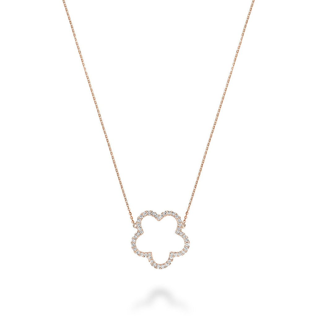 Open Hollow Flower Diamond Necklace - RNB Jewellery
