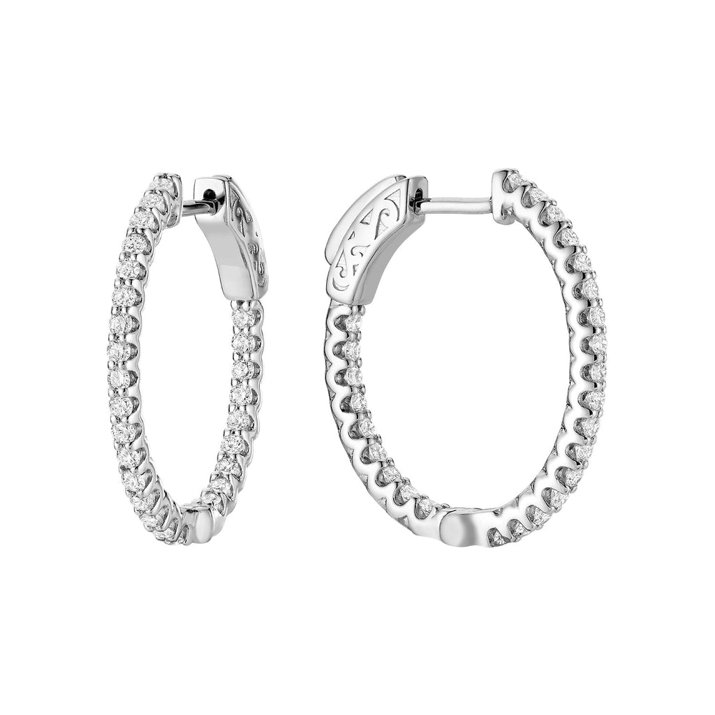 Oval Diamond Hoop Earrings - RNB Jewellery