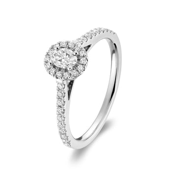 Oval Halo Diamond Engagement Ring - RNB Jewellery