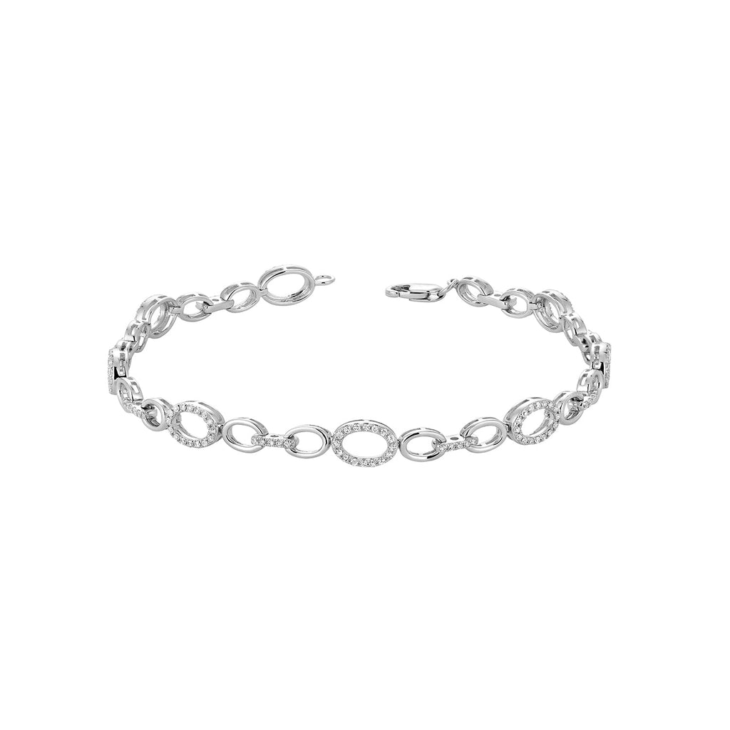 Oval Shape Diamond Halo Bracelet - RNB Jewellery