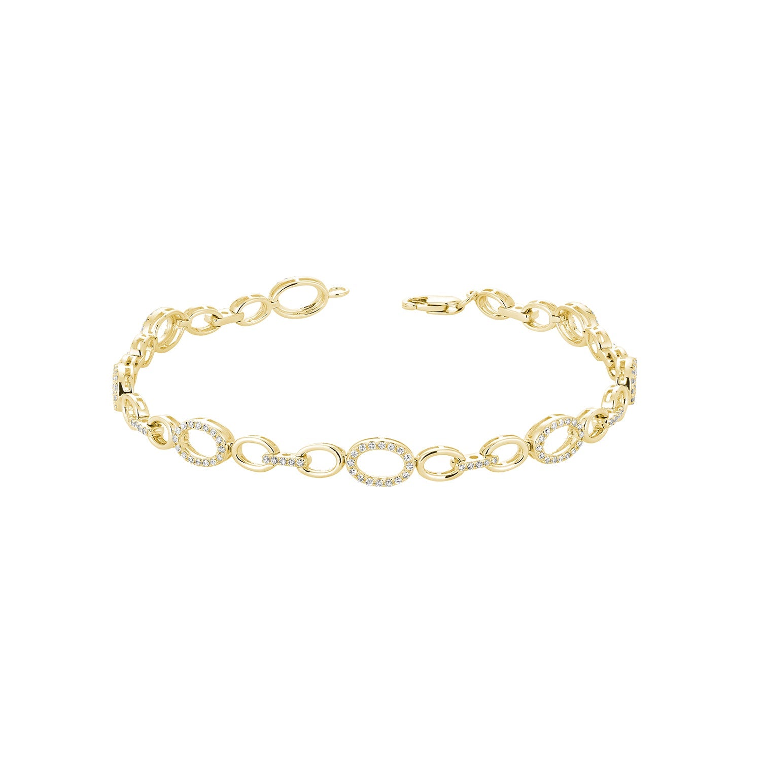 Oval Shape Diamond Halo Bracelet - RNB Jewellery