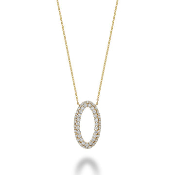 Oval Shape Fashion Diamond Necklace - RNB Jewellery
