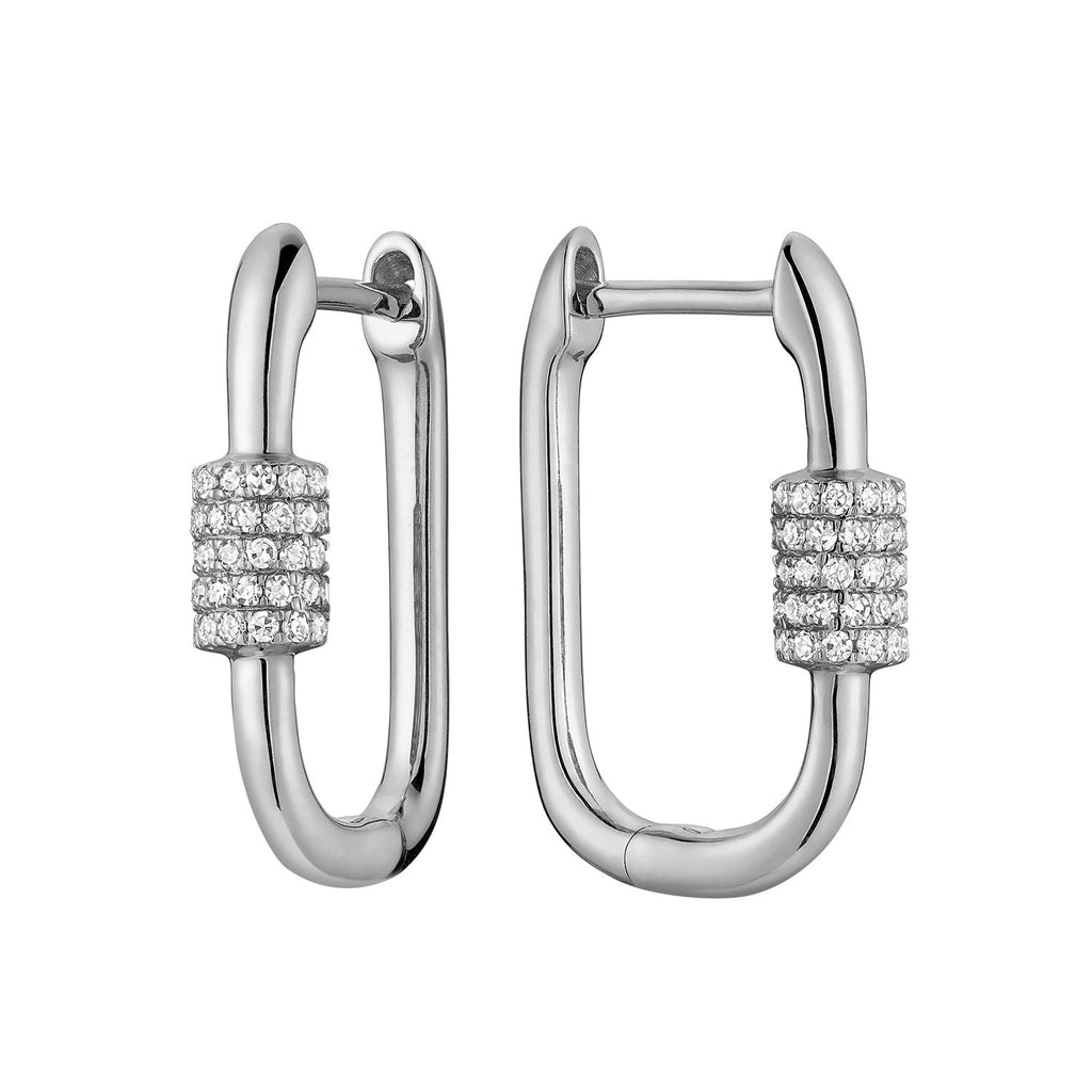 Paper Clip Diamond Earring - RNB Jewellery