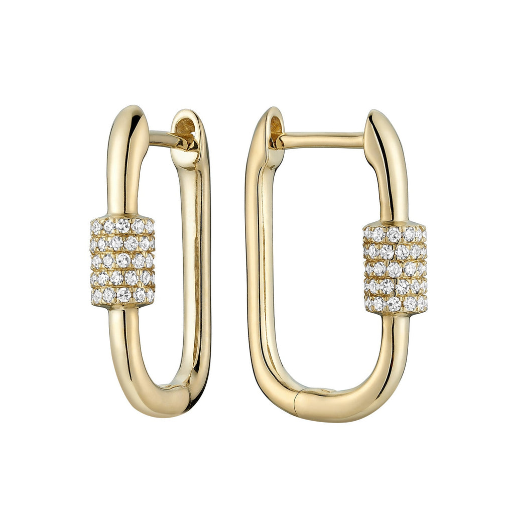 Paper Clip Diamond Earring - RNB Jewellery