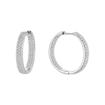 Pave Diamond Hoop Earrings - RNB Jewellery