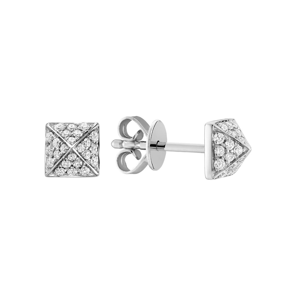 Pave Pyramid Diamond Stud Earrings - RNB Jewellery