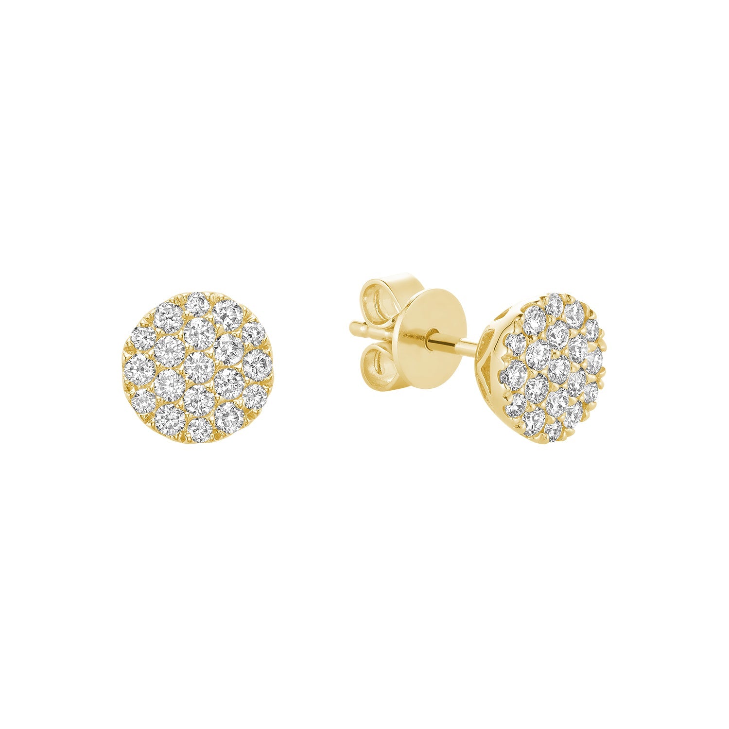 Pave Round Diamond Stud Earrings - RNB Jewellery