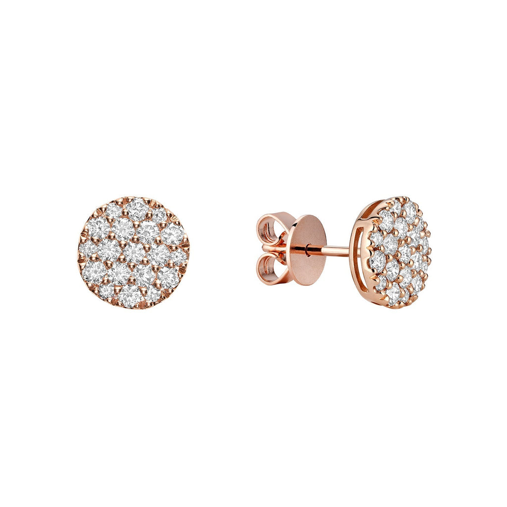 Pave Round Diamond Stud Earrings - RNB Jewellery