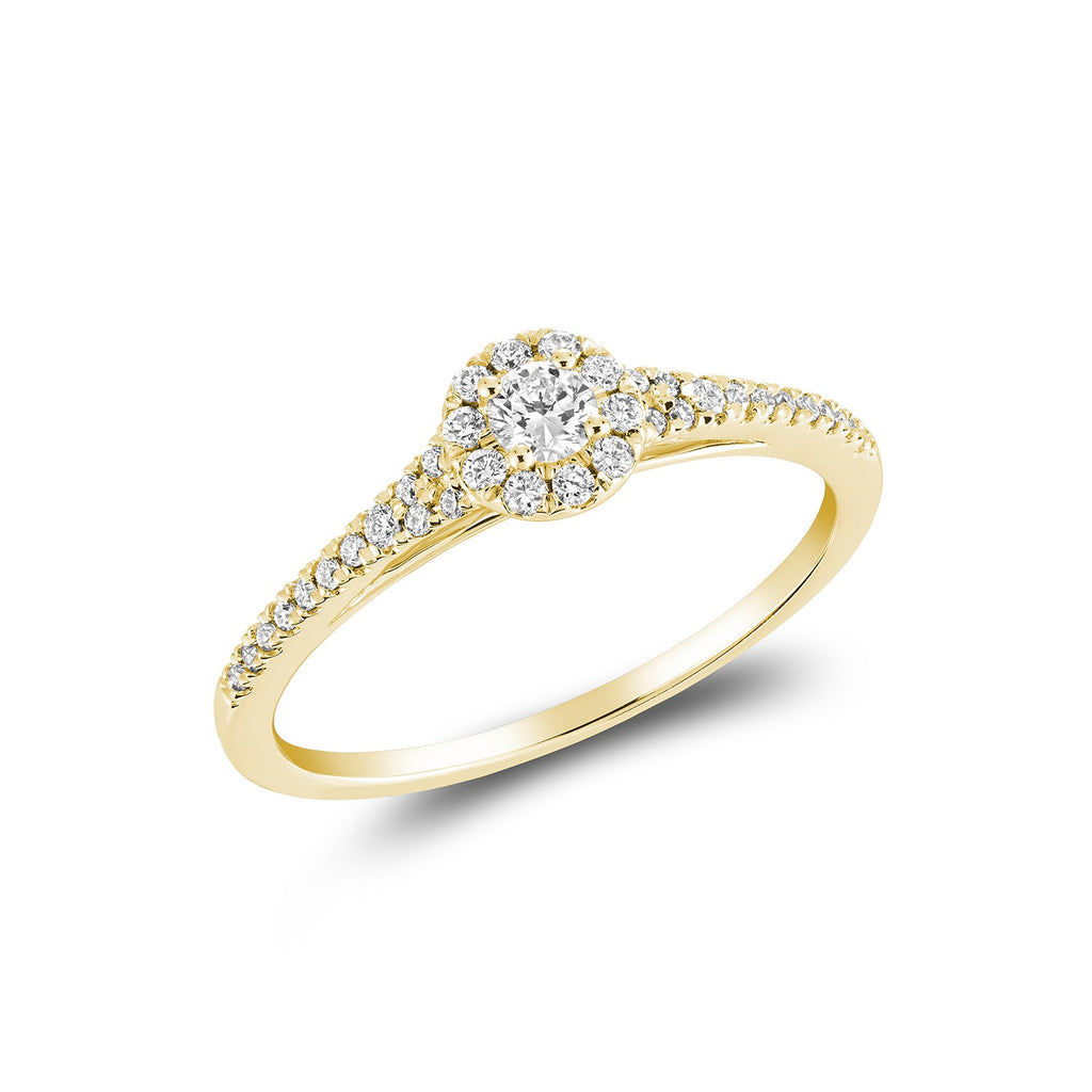 Pave Round Halo Diamond Ring - RNB Jewellery