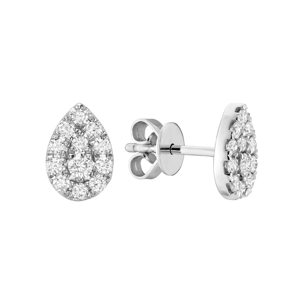 Pear Shape Diamond Stud Earrings - RNB Jewellery