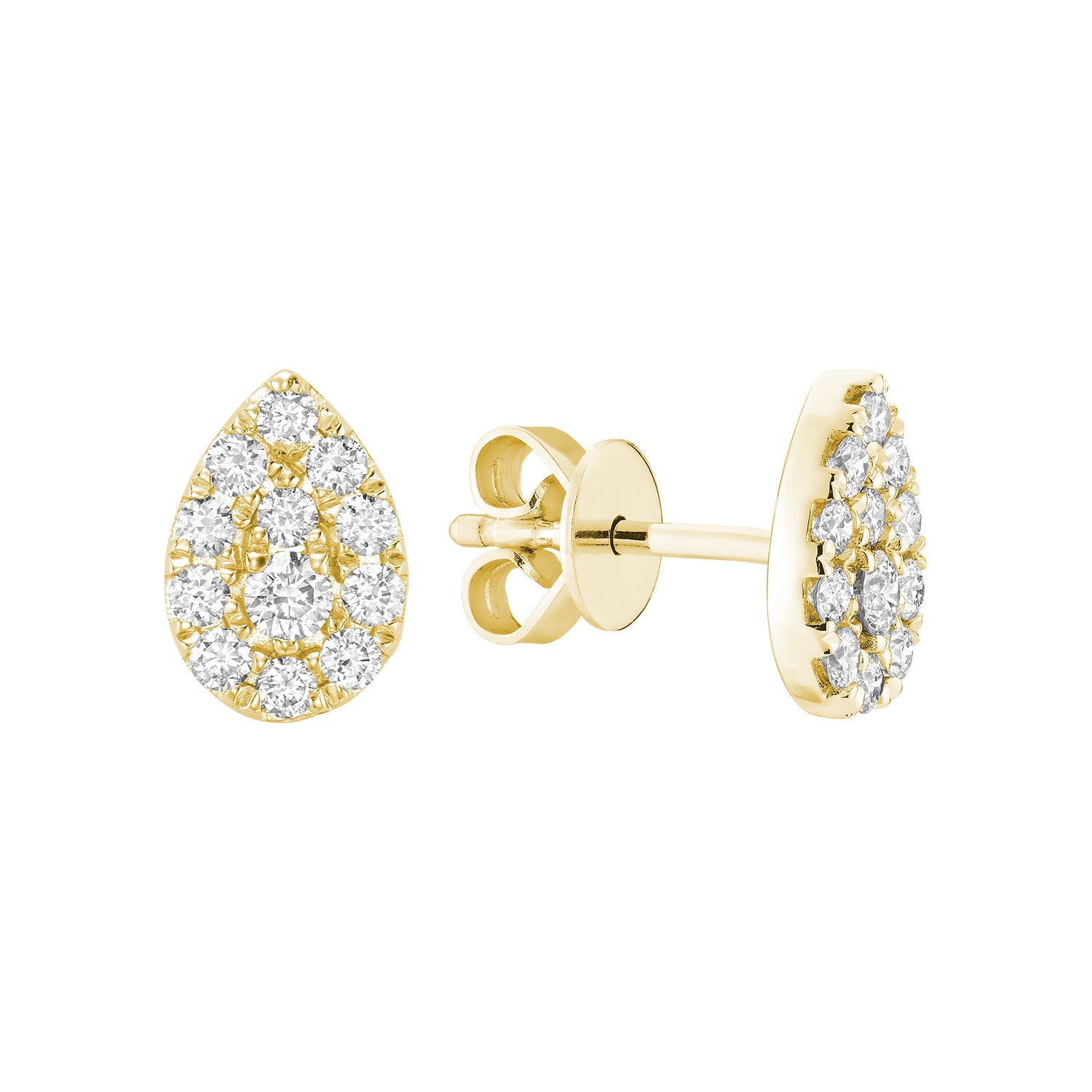 Pear Shape Diamond Stud Earrings - RNB Jewellery