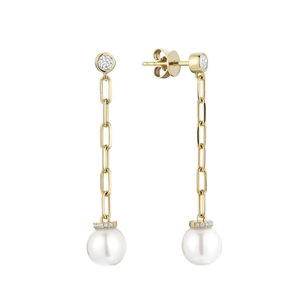 Pearl & Diamonds Earring - Boucle D'oreille en Diamands & Perles - RNB Jewellery