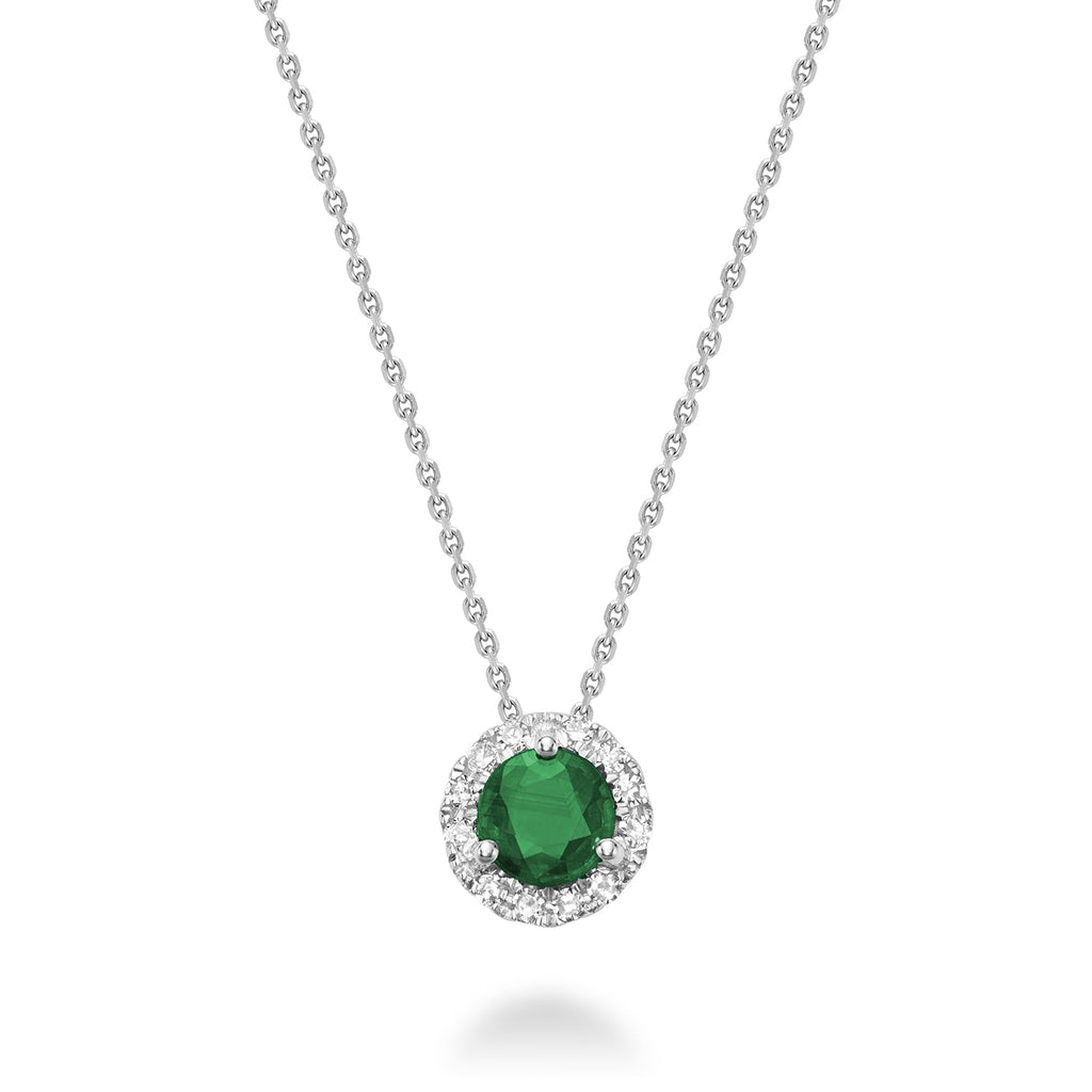 Precious Stone & Diamond Halo Pendant - RNB Jewellery