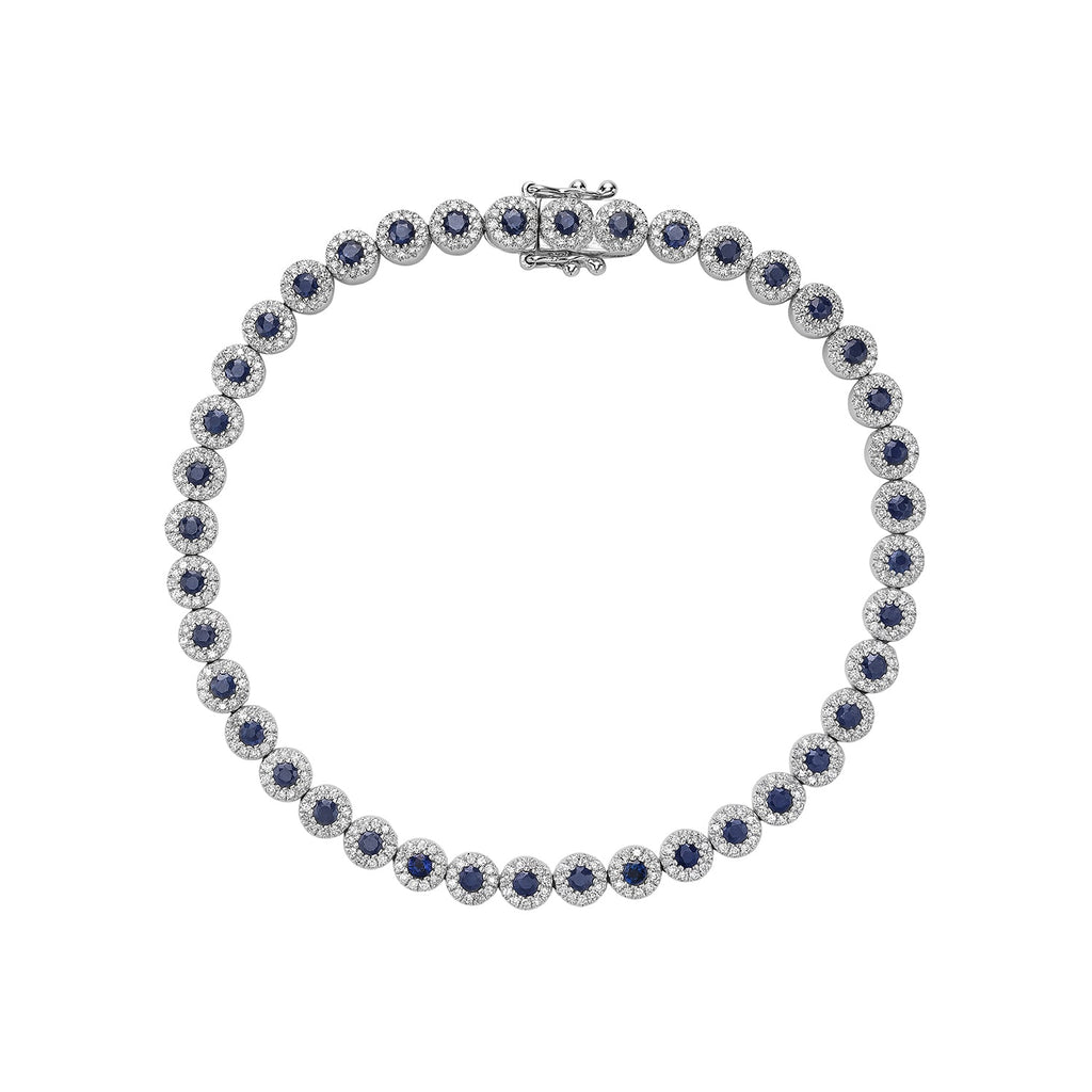Precious Stone & Diamond Martini Setting Bracelet - RNB Jewellery