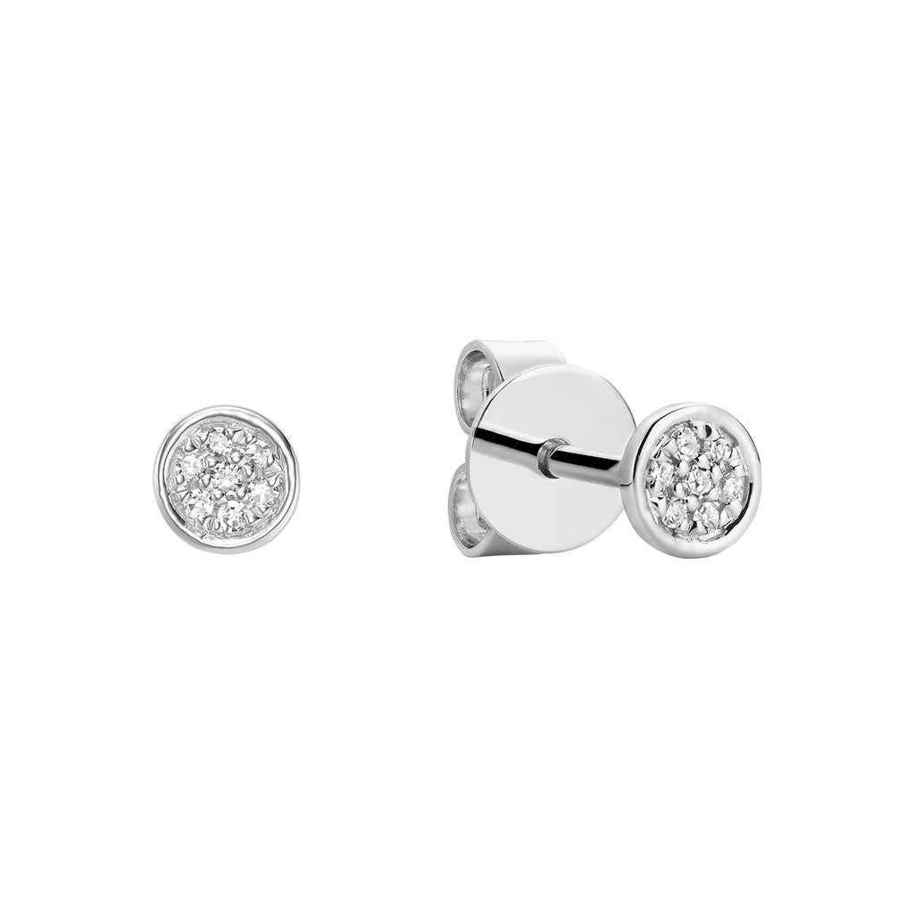 Round Cluster Diamond Stud Earrings - RNB Jewellery