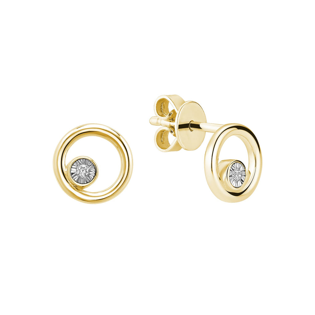 Round Illusion Diamond Stud Earrings - RNB Jewellery